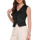 thumbnail image 4 of INSPIRE CHIC Chaleco Vintage para Mujer con Cuello en V y Botones Estilo Steampunk Victoriano Chaleco de Traje Jacquard M Negro, 4 of 6