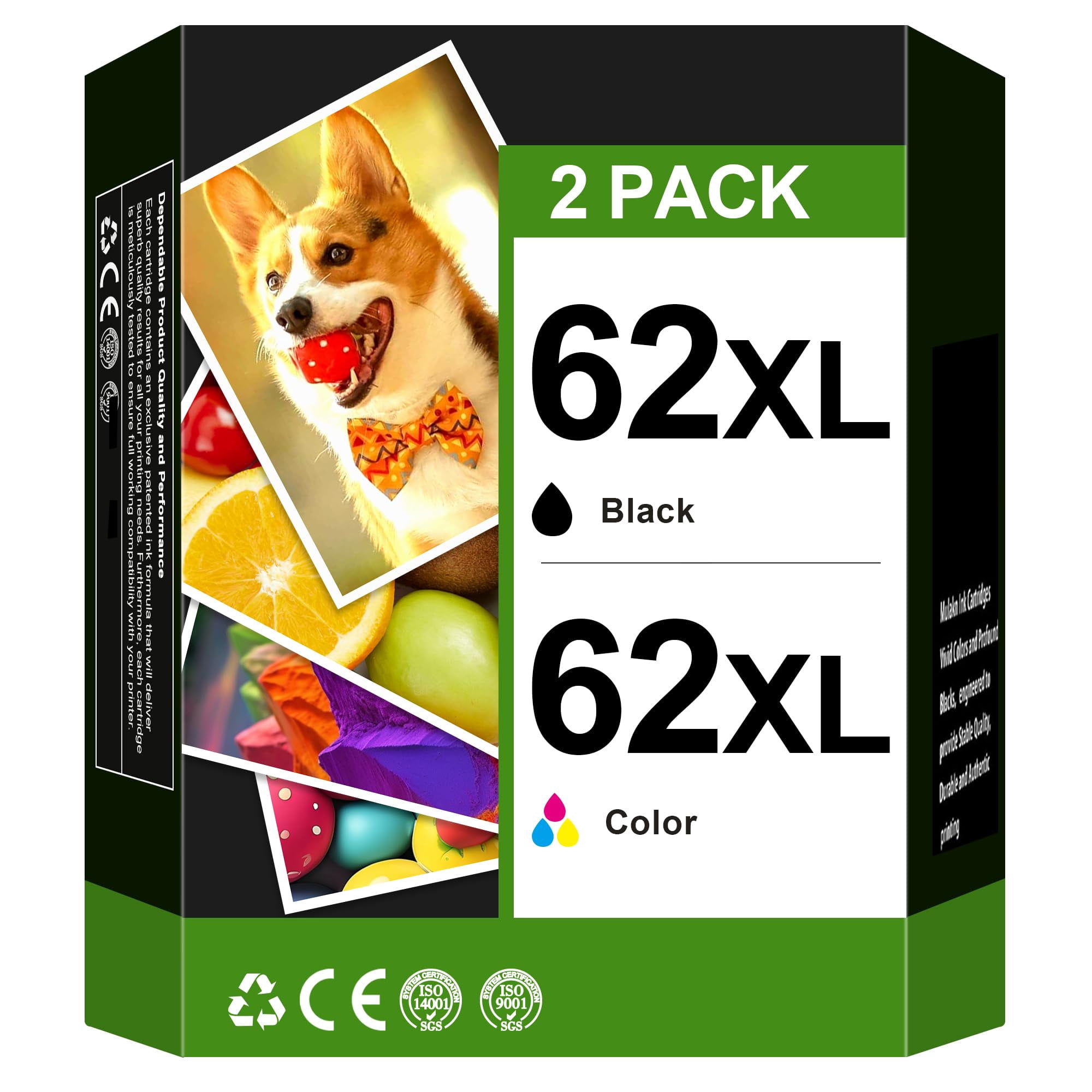 Cartuchos De Tinta Voredo 62xl Negro Y Color Para Impresora Hp