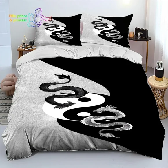 Chinese Tai Chi Bagua Yin Yang Bedding Set Bed Set Adult Kid Bedroom Home Decor Bed Sheets