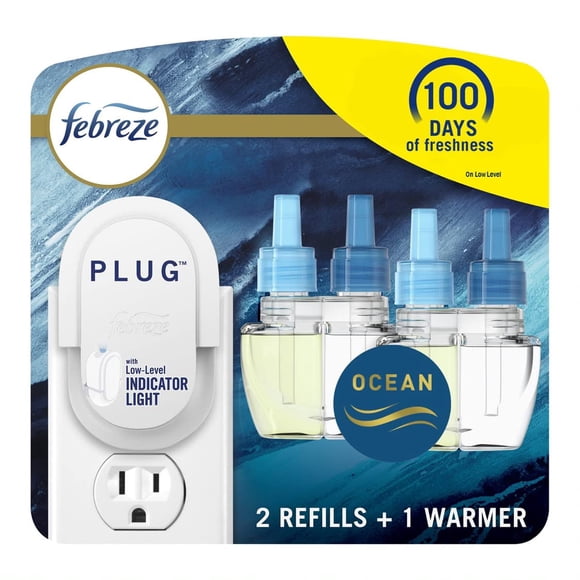 Ambientador Febreze Plug in con aroma a océano que combate los malos olores