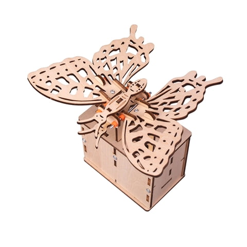 Magideal - Kit De Experimentos De Ciencia Con Engranaje Volador De Mariposa De Madera, Proyectos Eléctricos, Bloques De Construcción De Ensamblaje De Juguetes