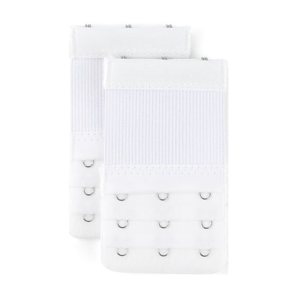 INSPIRE CHIC Extensiones de Gancho de Sujetador Ajustables Elásticas para Mujer 3 Filas 2 Piezas Blanco-1