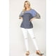 thumbnail image 5 of Top de Punto con Bloques de Color y Estampado Floral con Mangas Dolman, 5 of 5