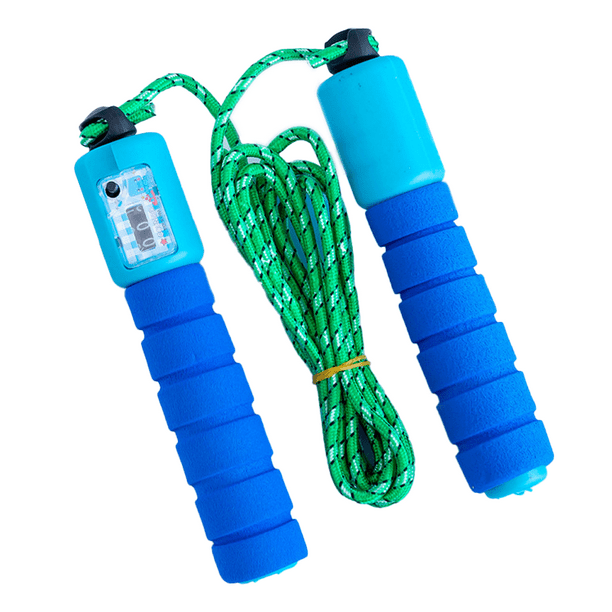 Cuerda de saltar ligera y ajustable con contador para entrenamiento de velocidad, resistencia y fitness.