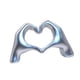 thumbnail image 2 of Estatua De Gesto De Mano, Artesanía, Escultura De Mano De Corazón Para Repisa, Escritorio, Dormitorio, Plata, 2 of 3