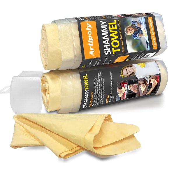 Shammy Cloth ARTIPOLY Premium para secar coches, paquete de 2 unidades (66 x 43 cm)