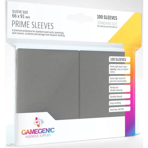 Fundas Gamegenic Prime Gray, paquete de 100