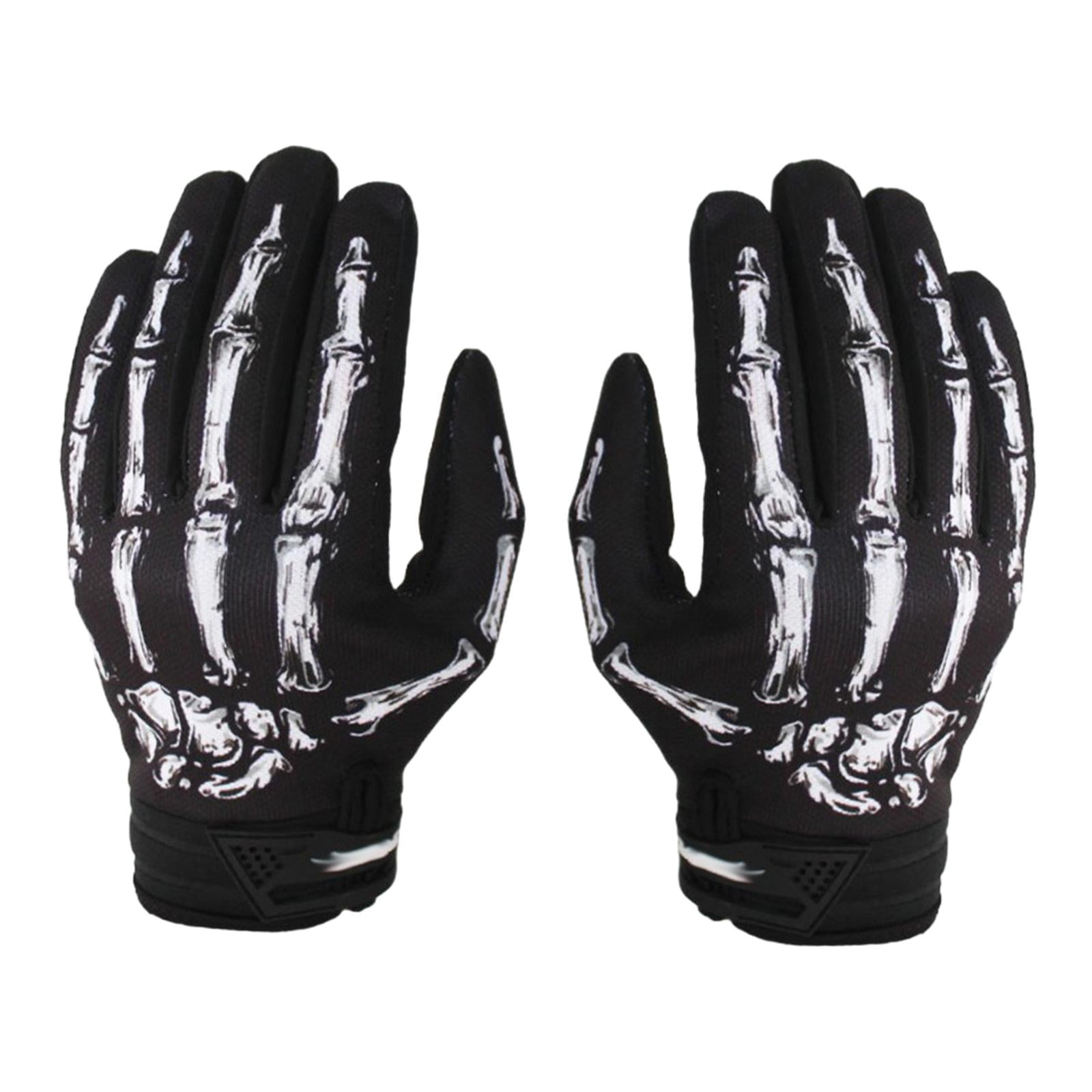 Ioensy - Guantes De Bicicleta Con Patrón De Huella De Esqueleto, Guantes Para Montar En Bicicleta De Carretera, Talla Xl
