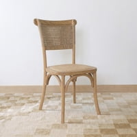 Silla Crossback Tejida Madera Rattan Natural Venhoouse