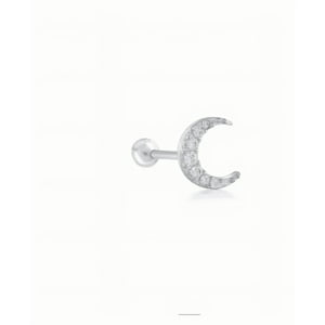 Lidia Tu Moda - Aro Piercing Luna Con Circones Plata 925