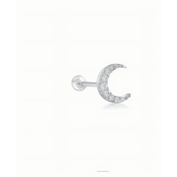 Aro Piercing Luna Con Circones Plata 925