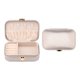 thumbnail image 1 of Caja de joyería de cuero PU REGALWOVEN para mujeres, organizador de joyas de una sola capa con cierre a presión en oro champán, 1 of 7