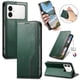 thumbnail image 2 of Funda tipo cartera para Samsung Galaxy S26 Edge de piel con cierre magnético, ranuras para tarjetas y correa para la muñeca Verde, 2 of 6
