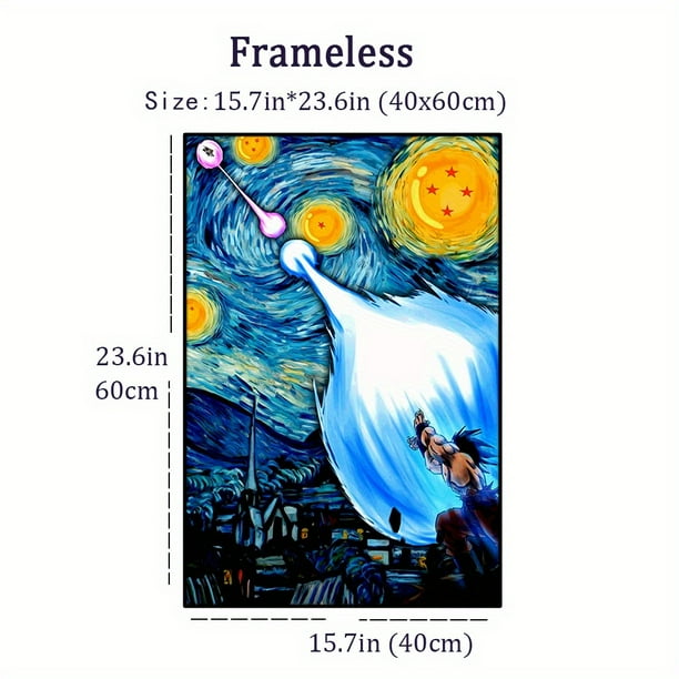 1 Pc, Japan Anime Van Gogh Starry Sky Oil Wall Art Picture Poster Canvas Painting Cudros, For Home Decoration Living Room Decor, 50x70cm(19.6x27.5in)