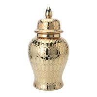 Bothyi - Tarro De Jengibre Con Tapas, Arreglo Floral De Almacenamiento Para Centro De Mesa De Boda En Casa, Dorado