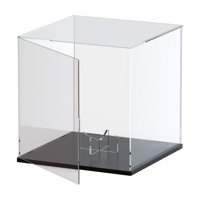 Magideal - Caja De Escaparate De Fútbol, Estuche De Exposición De Fútbol Acrílico, Soporte De Caja De Almacenamiento De Fútbol Vertical Transparente, Estante D Negro
