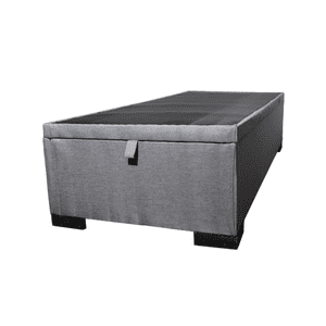 Mueblart - Base De Cama Baúl 1,5 Plazas Eco Cuero Beige Con Mecanismo
