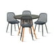 thumbnail image 1 of Comedor Mesa Redonda Negra 80cm + 4 Sillas Europa Negras, 1 of 8