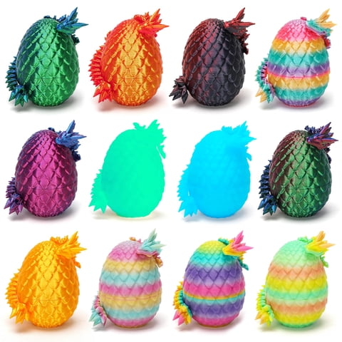 Colección De Huevos De Dragón Mthapjz, 12 Unidades Impresas En 3D Para Pascua