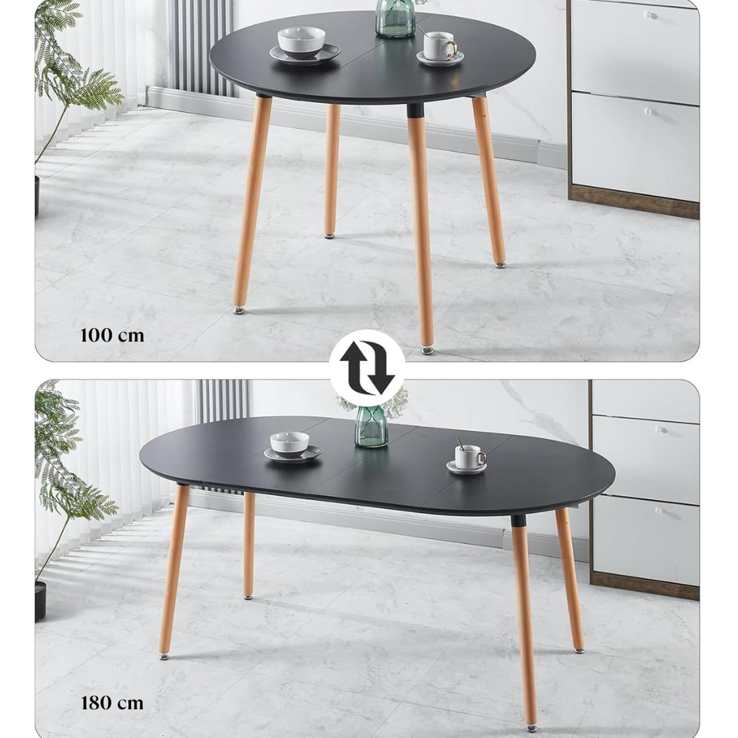 Pandalino - Mesa Extensible Bayona Negro | 100cm A 180cm Negro