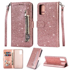 Funda Para Foxdock Elegante Funda Samsung Galaxy A23/F23 Glitter Con Cremallera-Ideal Para El Uso Diario