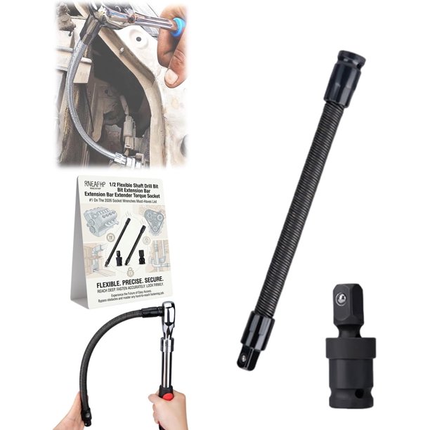 Extensión eje flexible 1/2" 25cm varilla flexible 360 impacto adaptador par eléctrico