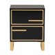 thumbnail image 3 of Mesa lateral Giolla de Baxton Studio, madera negra con metal dorado, 2 cajones, 3 of 9