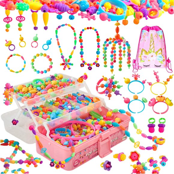 Kit de cuentas Pop Orian 850+ piezas para crear joyería de niñas