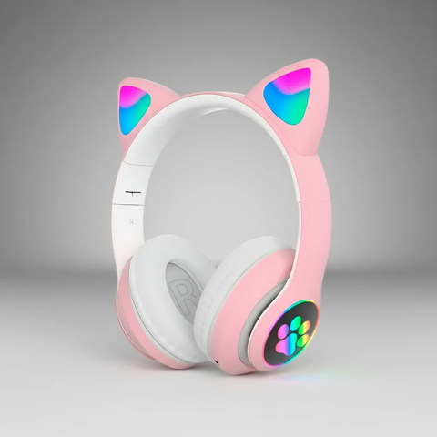 Genérico - Audifono Bluetooth Cat Ear Kt-46 Rosado Color