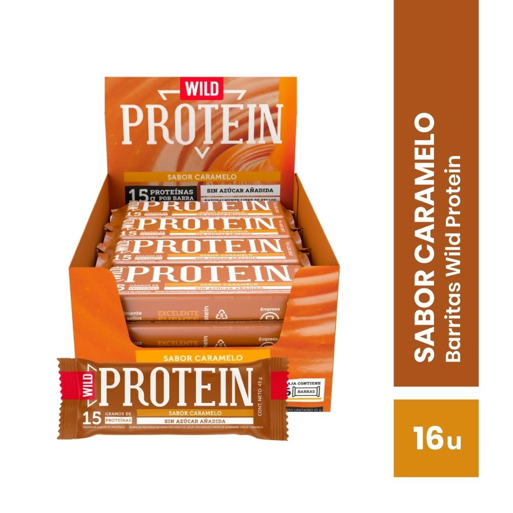 Wild Protein - Bar Proteina Caramelo 45g 16u
