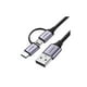 thumbnail image 2 of UGREEN Cable USB 2.0 A a Micro USB + USB-C trenzado 1m Negro, 2 of 4