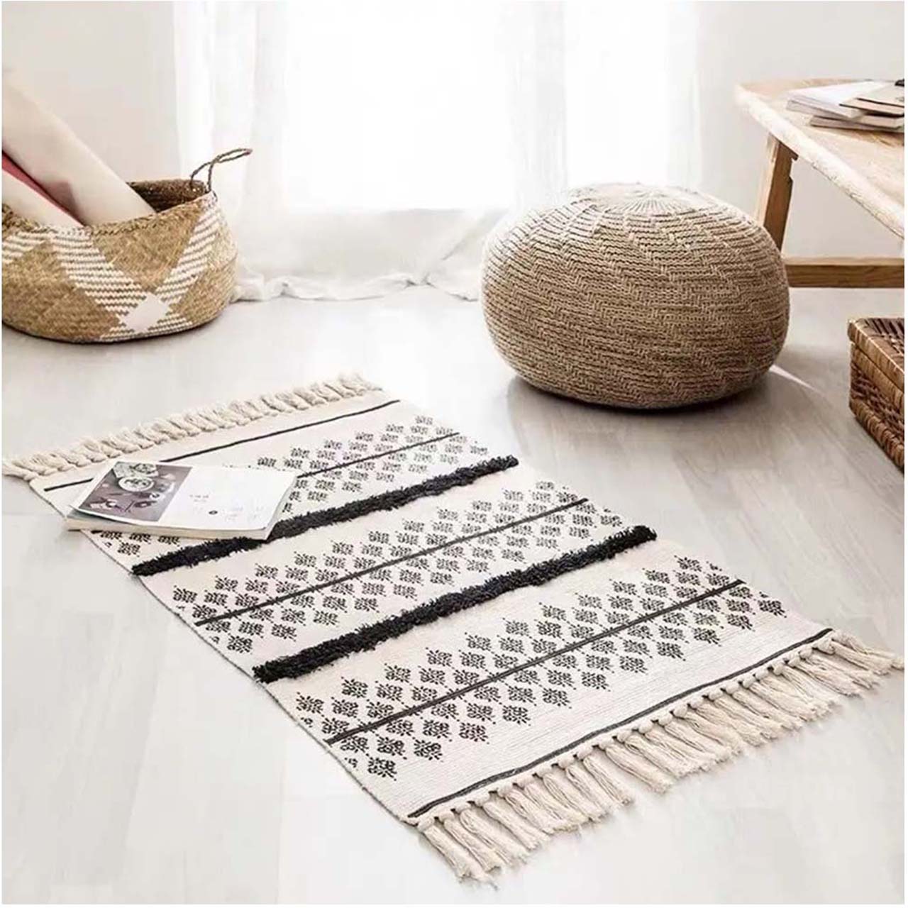 Top Lucky - Bajada De Cama Bordada Kilim De Estilo Etnico 60X100 Cm