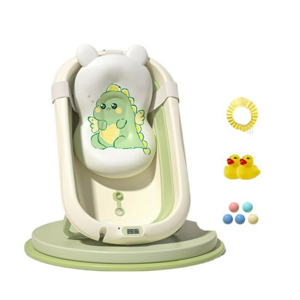 Bañera Con Termómetro Cojín Premium Verde LuBabycas