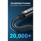 thumbnail image 3 of Cable USB tipo c a tipo c 2m carga rápida 60w datos Negro, 3 of 3