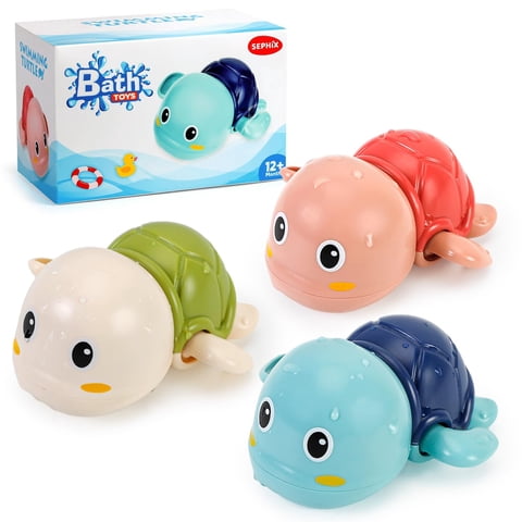 Tortuga Nadadora Sephix De Bath Toys, De 1 A 3 Años, Con Cuerda, Paquete De 3