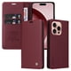 thumbnail image 2 of Funda Billetera de Cuero para iPhone 16 Pro con Tarjetero y Soporte - Tapa Magnética Rojo, 2 of 6