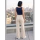 thumbnail image 2 of Pantalón Mujer Flare Pierna Ancha Cintura Elasticada Beige, 2 of 8