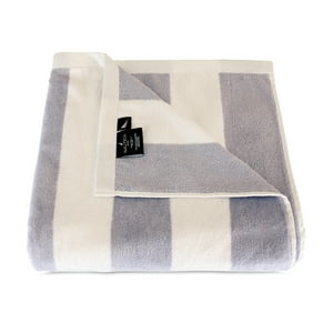 Toalla De Playa Nautica 100% Algodón 163X81 Diseño Rayas Gris
