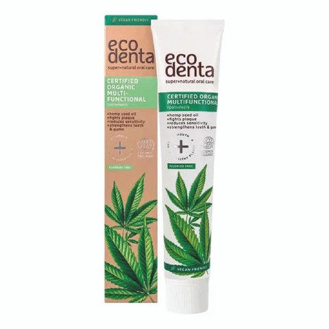 Pasta Dental C/Aceite De Cañamo Eco Denta 75 Ml Libre De Fluor