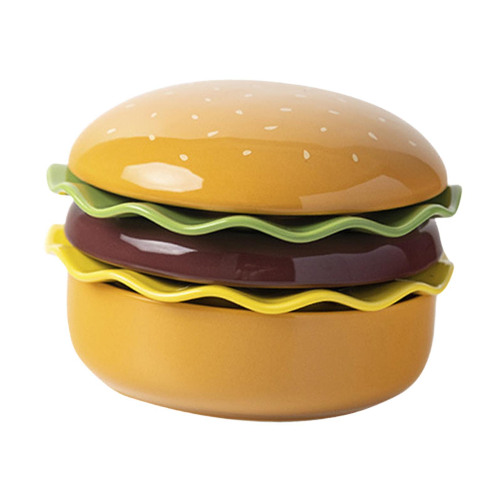 Magideal - Juego De Vajilla De Cerámica De 5 Piezas, Diseño De Hamburguesa, Apto Para Microondas, Regalo De Inauguración De La Casa, Juego De Platos Y Cuencos De