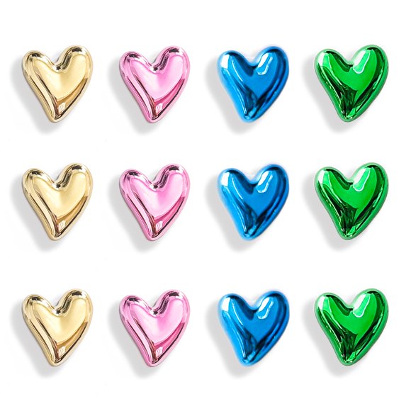 Imanes en forma de corazón Janvelle 12 piezas 2,1 cm colores mixtos