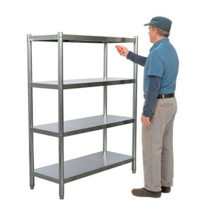 Prochef - Estante 4 Bandejas Lisas. 100X50X155 Cm. Acero Inox