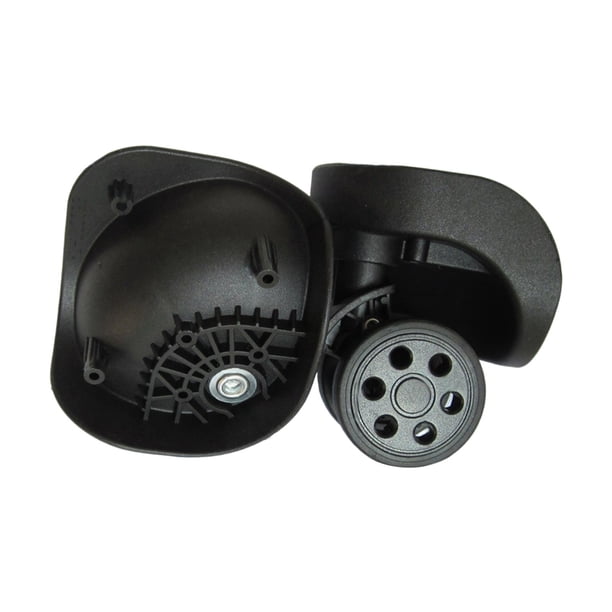 Ruedas para maletas de viaje, ruedas de carro, ruedas de doble hilera de 3,5 pulgadas de altura, instalación conveniente, piezas de reparación, 2 uds. Negro