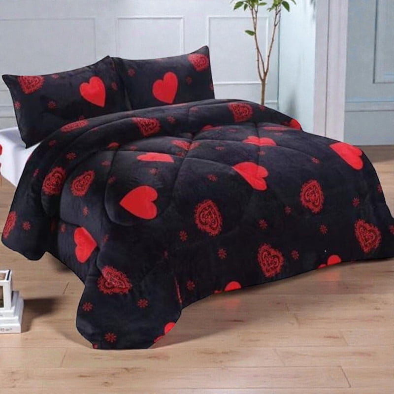 Genérico - Plumon De Invierno Plush Liso Con Chiporro De 2 Plazas + 2 Fundas Para Almohada Cipi2p-63