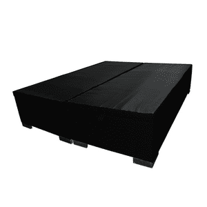 Mueblart - Base De Cama Baúl 2 Plazas Lino Gris Oscuro Con Mecanismo