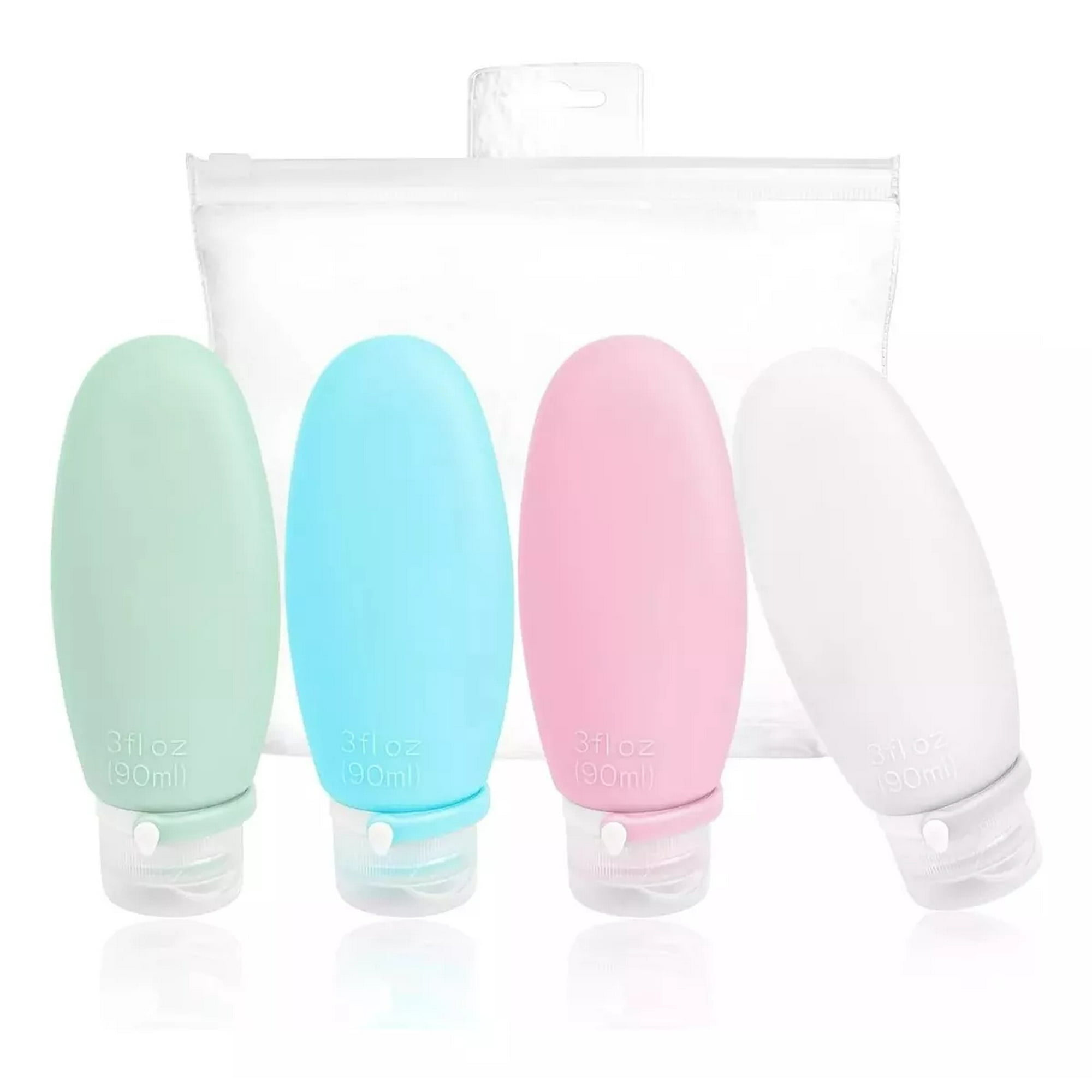 Genérico - Pack 4 Botellas De Viaje De Silicona Frasco Dispensador