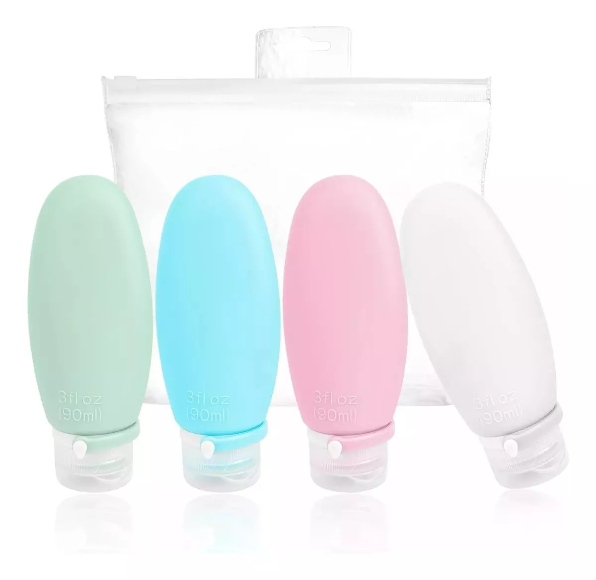 Genérico - Pack 4 Botellas De Viaje De Silicona Frasco Dispensador