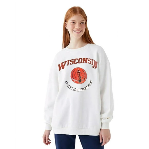 Poleron Oversize Manga Larga Mujer Blanco Talla Unica