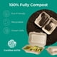 thumbnail image 3 of Recipientes para comida aptos para preparación de comidas, 100 unidades, compostables, 9 x 6 pulgadas, 3 of 7