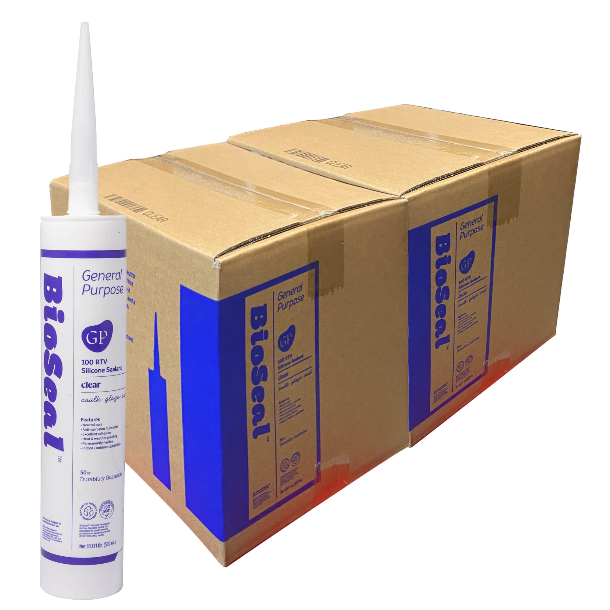 Sellador De Silicona Zered Clear Bioseal, 300 Ml, Resistente Al Agua